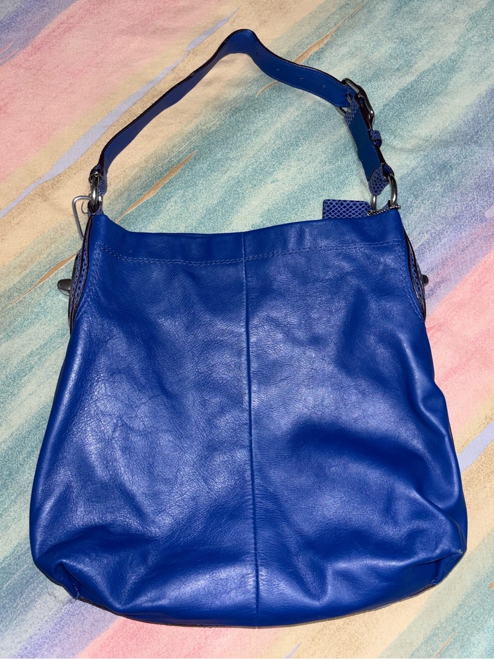COACH Penelope Blue Hobo Leather Shoulder Bag